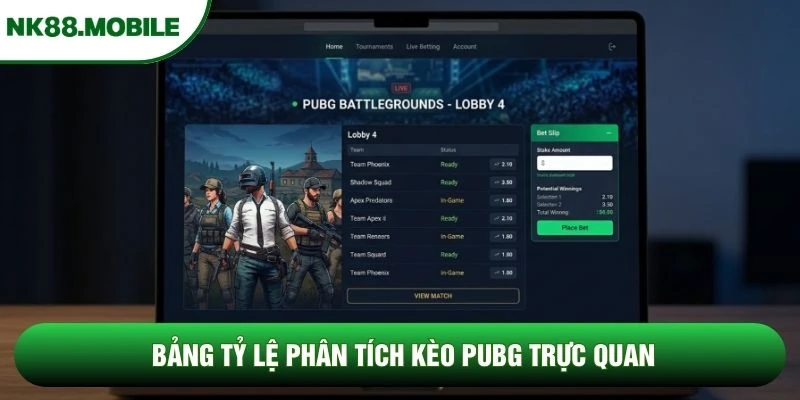 Bảng tỷ lệ phân tích kèo PUBG trực quan