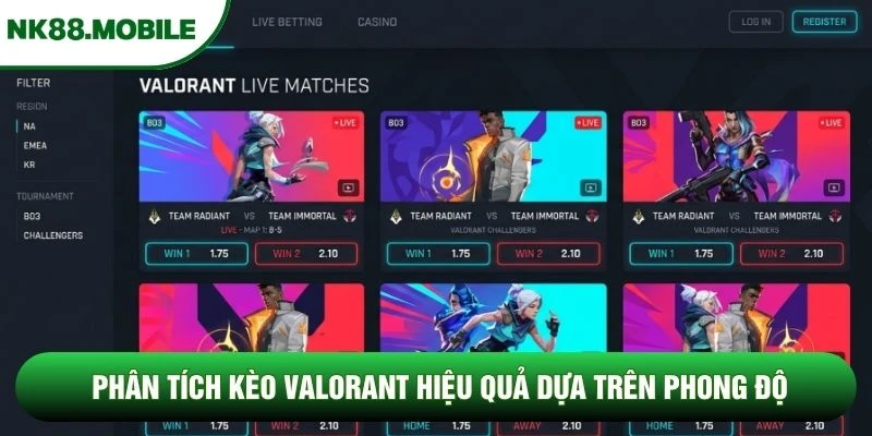 Phân tích kèo Valorant hiệu quả dựa trên phong độ Phân tích kèo Valorant hiệu quả dựa trên phong độ