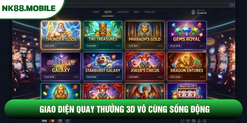 Giao diện quay thưởng 3D vô cùng sống động Giao diện quay thưởng 3D vô cùng sống động